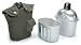Sports : Feldflasche Trinkflasche, Aluminium, mit Trinkbecher und Stofftasche in oliv