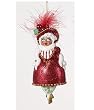 7" Ethnic Diva Lady In Red Glittered Dress & Hat Christmas Ornament #W7572