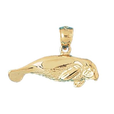 Cheap Girls Jewelry Dazzlers Solid 14k Gold Manatees Sea Cow Charm Pendant Available in three colors from jewelsberry (weights: 1.6 grams only) For Sale