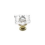 Baldwin 4307.030 Floral Shaped Swarovski Crystal 1-3/16-Inch Diameter Cabinet Knob, Polished Brass - Lacquered