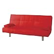 ORE International Microfiber Straight Leg Futon Sofa Bed with 2 Pillows, Red