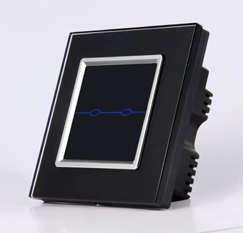 Catry 2 Gang touch and remote light switch in Black
