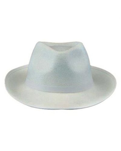 Deluxe Felt Gangster Hat White  