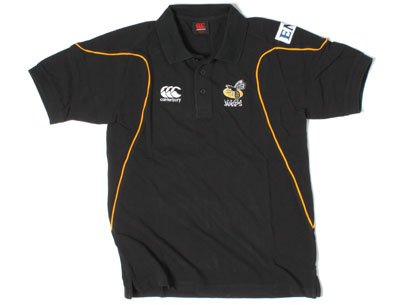 London Wasps Cut and Sew Players Media Rugby Polo Shirt Black/Gold - size XL London Wasps Cut and Sew Players Media Rugby Polo Shirt Black/Gold - size XL