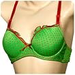 Mamia Printed Demi Cup Multifunctional And Adjustable Padded Underwire Bra With Upper Lace And Ribbon