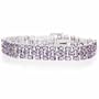 Sterling Silver 21.8 CT. TGW Genuine Amethyst 3-Row Tennis Bracelet
