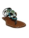 MIU MIU Prada Capretto Stones Jewel Sandals in Black