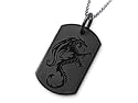 Inori Stainless Steel Dog Tag Pendant with Dragon Engraving