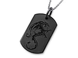 Inori Stainless Steel Dog Tag Pendant with Dragon Engraving