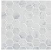 Carrara (Carrera) Hexagon Mosaic Tile 2" Bianco Honed