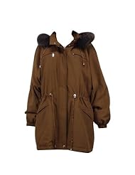 Apparel: Bergama Khaki Microfibre Stroller with Fox Hood trim - Extra Small