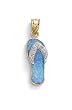 14k Two-Tone Blue Created Opal Flip-Flop Diamond Accent Pendant - JewelryWeb