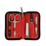 Wusthof Trident 9079 Leather 5-Tool Manicure Set, RED