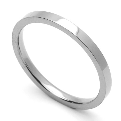 2MM Comfort Fit Titanium Wedding Band Classic Flat Ring (Size 1 to 12)