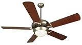 31IUWgeNlOL. SL160  Craftmade CIU52BN Civic Unipack 52 Inch Ceiling Fan, Brushed Nickel Motor with Cherry Blades and Frosted White Bowl Light Kit