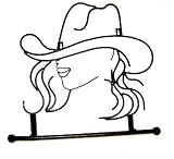 COWGIRL Metal TOWEL RACK Holder Bath Western NU