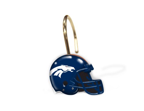 NFL Denver Broncos Set of 12 Shower Curtain Rings