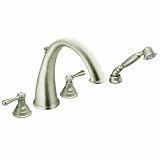 Buy Moen T922BN Kingsley Two-Handle High Arc Roman Tub Faucet and Hand Shower without... by Moen