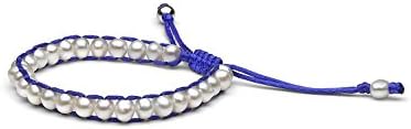 Anthony Dreyer Collection Cultured Pearl Macrame Bracelet (Full Pearl Purple)