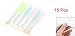 TOOGOO(R) 15 Pcs Plastic Handle Eye Eyeshadow Sponge Brushes Applicators