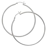 Big Sterling Silver Hoop Earrings - Earring Hoops 50mm
