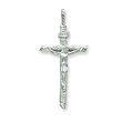 14k White Gold Solid D/C Crucifix Pendant
