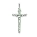 14k White Gold Solid D/C Crucifix Pendant