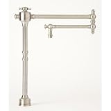 Traditional Deck Mount Pot Filler with Cross Handle Finish: Biscuit Powder Coat