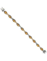 Sterling Silver with 14k Yellow Gold 7.62 Citrine 7.75in Bracelet