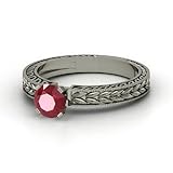IMAGE OF Charlotte Ring, Round Ruby Platinum Ring