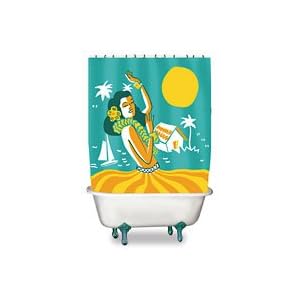 Hula Girl Tiki Shower Curtain