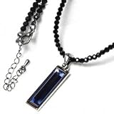 「【2012年新作シルバーモデル】メンズ ネックレス 最高級ブラッククリスタルチェーン【mne-m-042b】」の画像