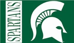 Michigan State Spartans - Car Flag W/Wall Brackett Set of 2
