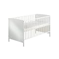 Schardt 040390202 - KombiKinderbett Markant 70 x 140 cm, Dekor weiss, 2 Schlupfst�be rost, 2-fach h�henverstellbar Buche Massivholz weiss lackiert inklusiv Umbaukit zum Jugendbett