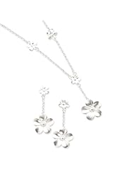 Genuine .925 Sterling Silver Necklace and Earring Set. 100% Satisfaction Guaranteed.