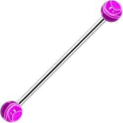 Purple Marble Industrial Barbell 31mm
