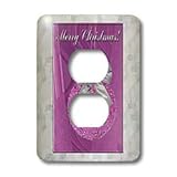 IMAGE OF Beverly Turner Christmas Design - Pink Ornament with Silver Bow, Merry Christmas - Light Switch Covers - 2 plug outlet cover