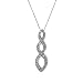 Sterling Silver Teardrop Twist Necklace with Diamond Accents