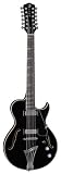 Luna Athena 12-String Semi Hollowbody Electric Guitar - Black