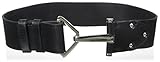 UPC 888698274725 product image for Vince Camuto Women's Wide Adjustable Leather Belt with Hook Closure, Black/Polis | upcitemdb.com