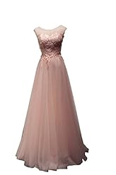 Lace Sheer Applique Tulle Evening Dress/Prom Dress/Party Dress/Maxi Dress 