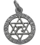 10 Karat White Gold Star of David Jewish Pendant