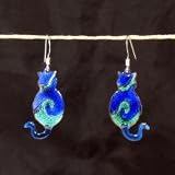 Chilean Handcrafted Enamel Cat Earrings