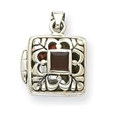 Sterling Silver Garnet Locket