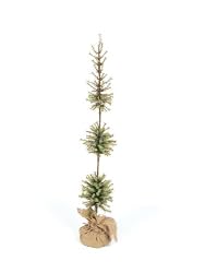 Pack of 2 Green Potted Pine Twig Ball Artificial Topiary Christmas Trees 4'