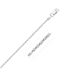 1.8mm 14K White Gold Round Wheat Anklet