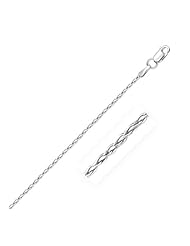 1.8mm 14K White Gold Round Wheat Anklet