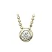 14K Yellow Gold 1/10 ct. Bezel Set Diamond Solitaire Necklace -16''
