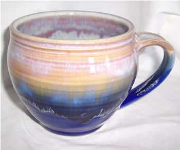 Blue Rainbow Large Rounded Mug