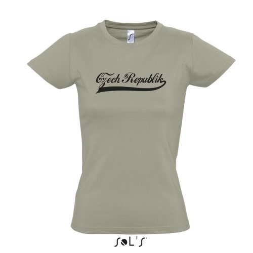 Damen T-Shirt – Tschechien Oldschool Czech Republic LÄNDERSHIRT EM / WM FAN Trikot S-XXL , Khaki – schwarz , XL
